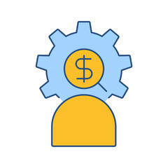 Business financial management technician icon