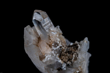 clear quartz crystals with growth traces