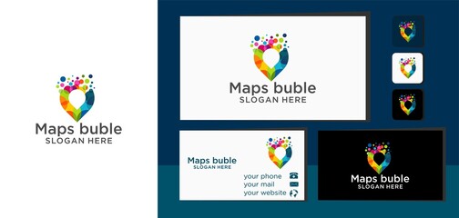 Map logo design with bubble concept