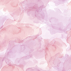 Vector watercolor abstract seamless pattern with red and pink brush strokes