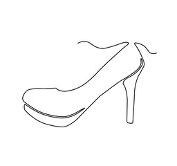 Shoes one line abstract illustration. Minimal continuous line drawing design vector