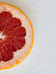 fresh grapefruit close-up on white background