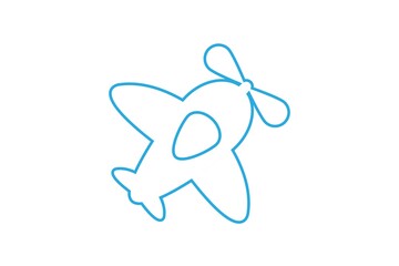 icon of air plane flight route with start point - Vector illustration