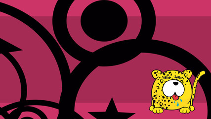 leopard cartoon ball style illustration expression background poster in vector format