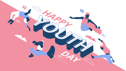 Flat international youth day illustration