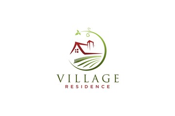 Village residence house logo farm field farmland hill nature plant family barn 