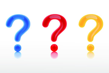 Illustration of 3D question marks