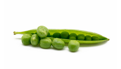 green Pea or peas vegetable isolated on white background.