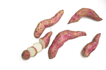 A lot of fresh sweet potatoes