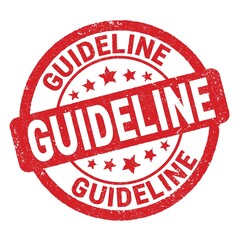 GUIDELINE text written on red round stamp sign.