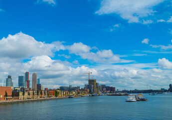 Naklejka premium Port Shore of Rotterdam 