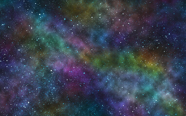 Space. Night sky with stars and nebula. Background, wallpaper