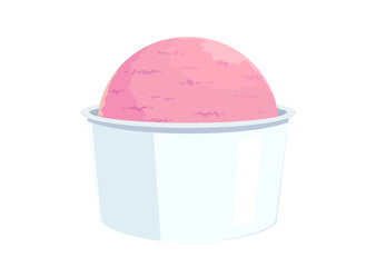 赤系のカップアイスのイラスト