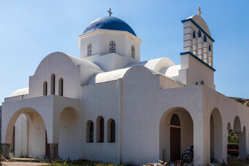 Naxos Greece 06-02-2022. Orthodox church at Melanes traditional village in Naxos. Greece.