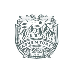 Vector element of illustration mountain adventure