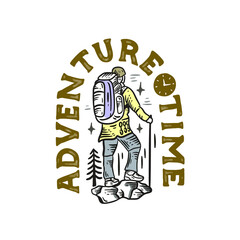 Vector element of illustration mountain adventure