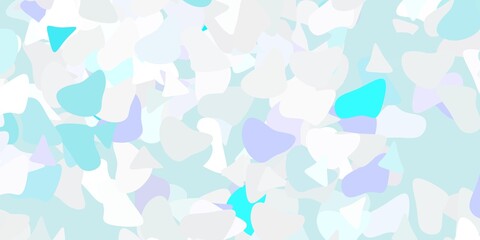 Light pink, blue vector pattern with abstract shapes.