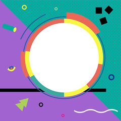 Fototapeta premium abstract colorful background in 90s style with memphis elements