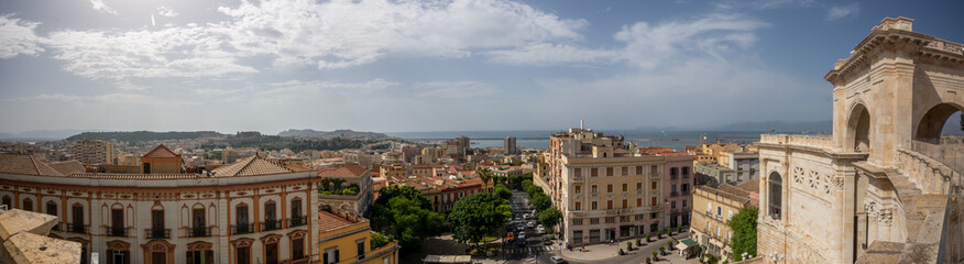 Fototapeta na wymiar Panoramic View of the CIty of Cagliari in a Sunny Day