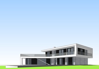 Modern house architectural drawing