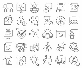 Startup line icons collection. Thin outline icons pack. Vector illustration eps10