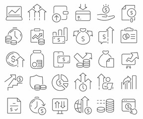 Profit line icons collection. Thin outline icons pack. Vector illustration eps10