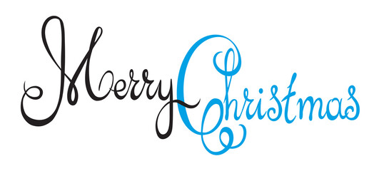 Lettering Merry Christmas. Vector drawing