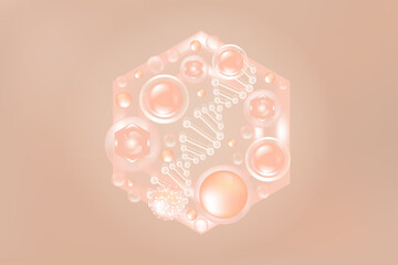 Hyaluronic acid skin solutions ad, creamy collagen serum drops with cosmetic advertising background ready to use, illustration vector.