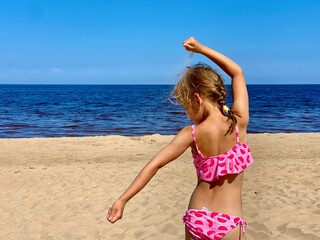 Girl in bikini on beach