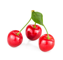 Sweet cherries isolated on a white background