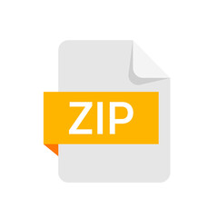 ZIP format file isolated on white background. ZIP icon. Vector stock