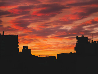 Epic sunset at the city