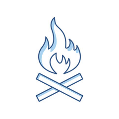 Bonfire icon. simple icon vector related to camping. Two tone icon style. Simple design editable
