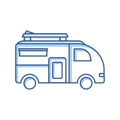Car icon. simple icon vector related to camping car. suitable for transportation icon. Two tone icon style. Simple design editable