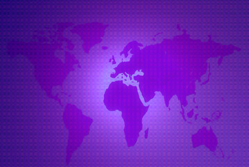Abstract global map business technology banner.pink,purple,veri peri color background.Indoors shot.