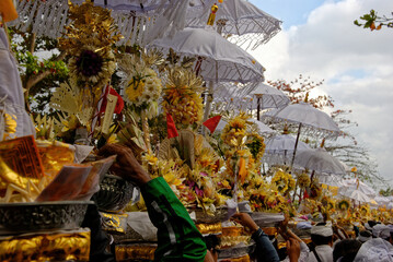 A traditional Balinese mass event to honor their deceased relatives