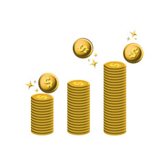 pile of coins and gold coins, coins jump up wealth and banking icon illustration ,white background,3d render