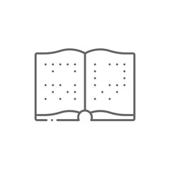 Braille book line icon. linear style sign for mobile concept and web design. Blind book pages outline vector icon. Symbol, logo illustration. Vector graphics