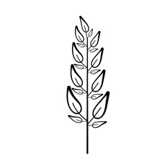 Laurel branch vector in line style. Wheat and olive wreath icon for victory, triumph.
