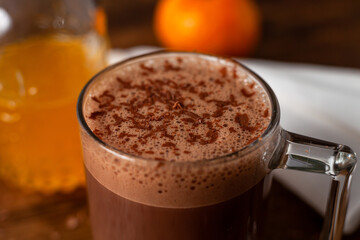 Hot chocolate with tangerine