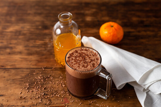 Hot chocolate with tangerine