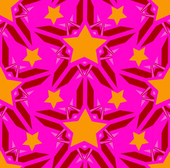 Obraz premium Abstract Hand Drawing Retro Stars Tile Seamless Vector Pattern Isolated Background