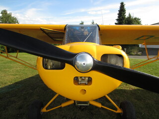gelbes altes Flugzeug