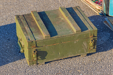 Vintage Military Wooden Ammunition Box