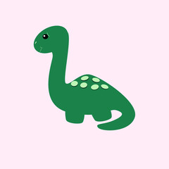 Cute dinosaur. Vector illustration with dinosaur in cartoon style.