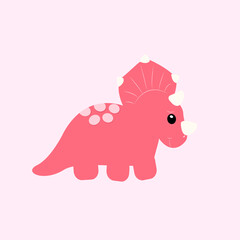 Cute dinosaur. Vector illustration with dinosaur in cartoon style.