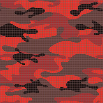 Camouflage seamless pattern. Abstract camo with mesh material. An endless pattern of spots. Print on fabric and textiles. Vector