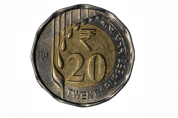 An Indian twenty rupee coin
