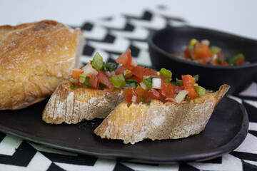 Classic Traditional Italian Appetizer , Bruschetta