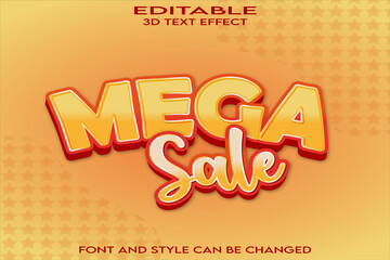 Mega sale 3d editable text style effect themed sales promotion 